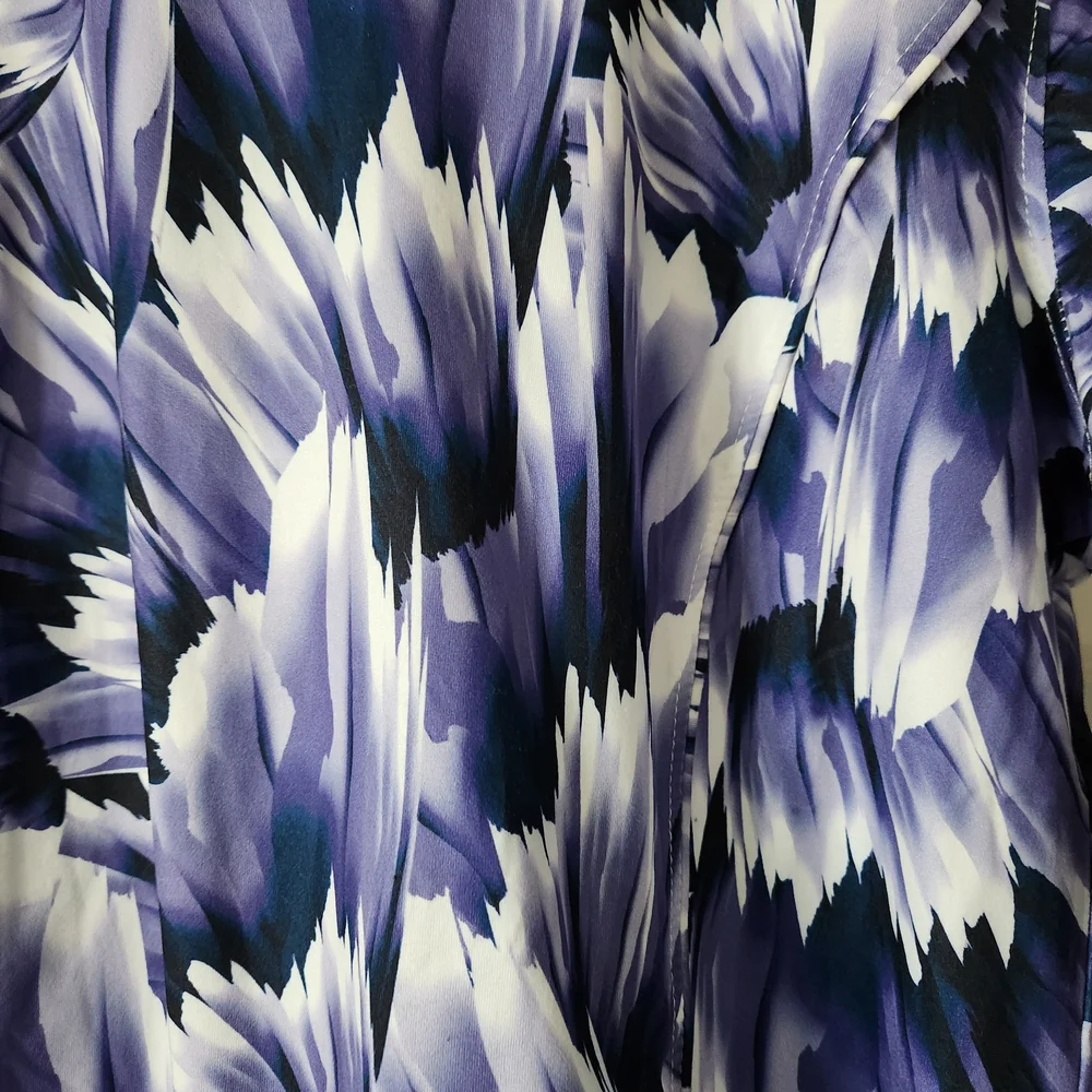 Christopher & Banks Purple and White Floral-Print Long Sleeve Top - Picture 3 of 4